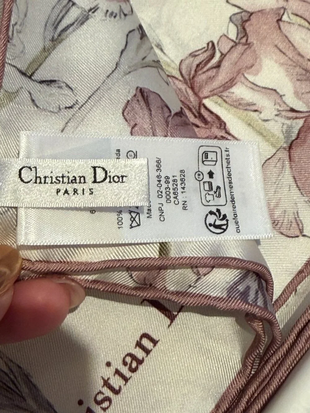 Brand New Dior Butterfly & Floral Silk Rome Scarf 90